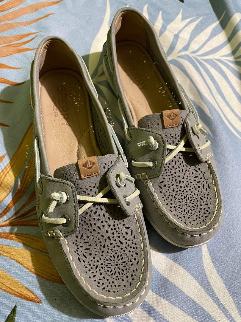 Grey womens sperrys sales
