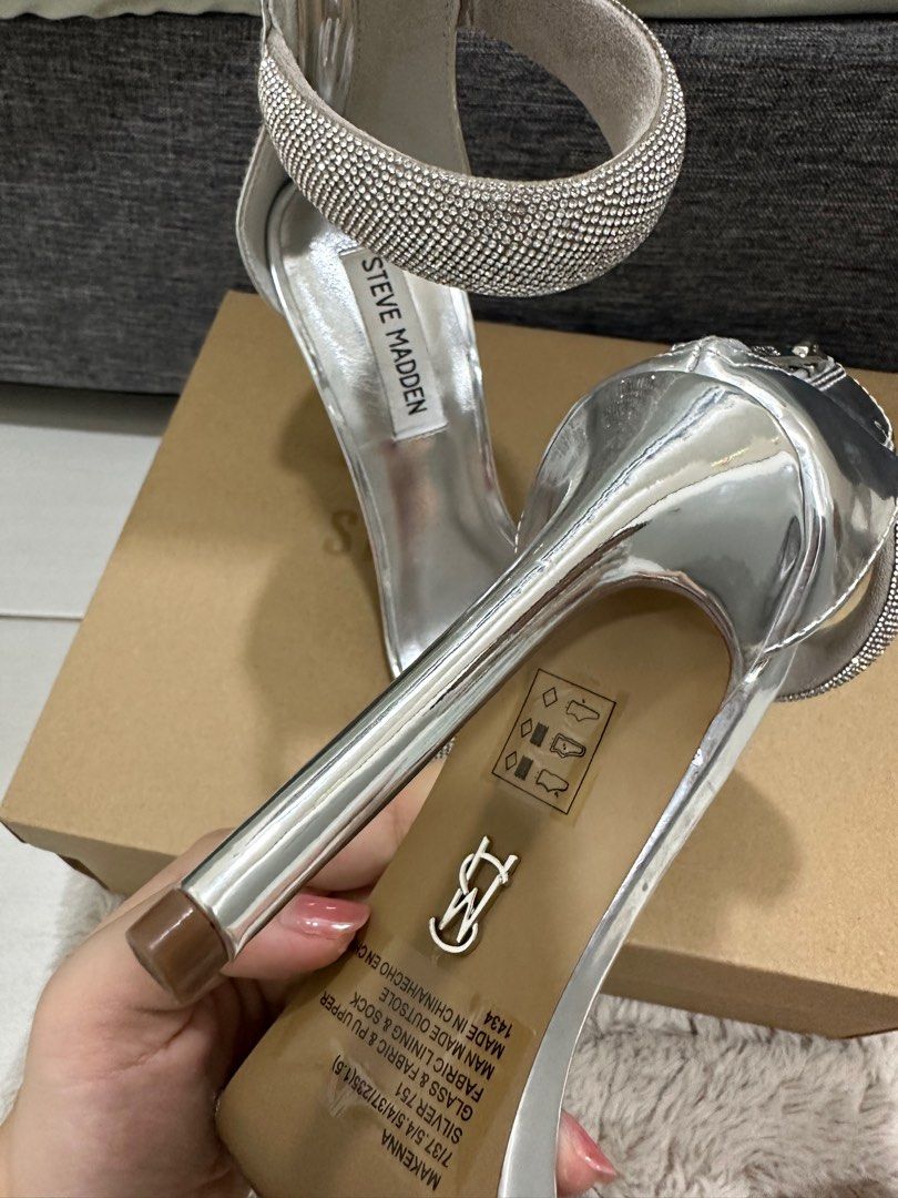 Steve madden silver rhinestone heels on sale