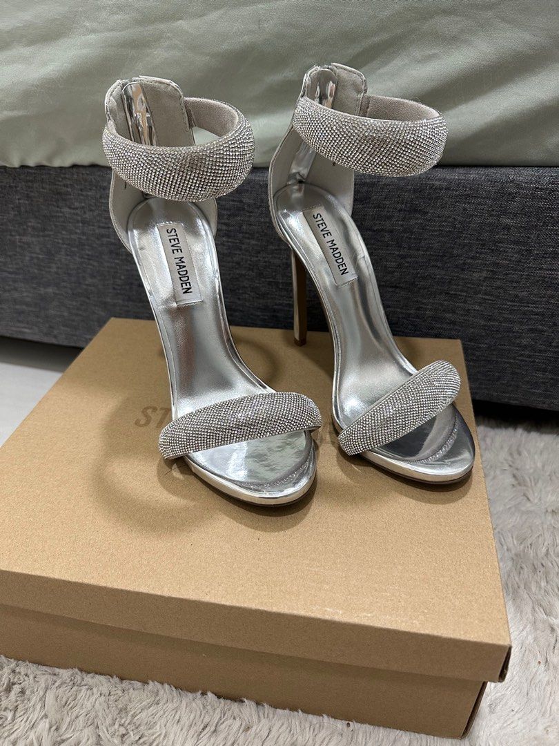 Steve madden silver rhinestone heels top