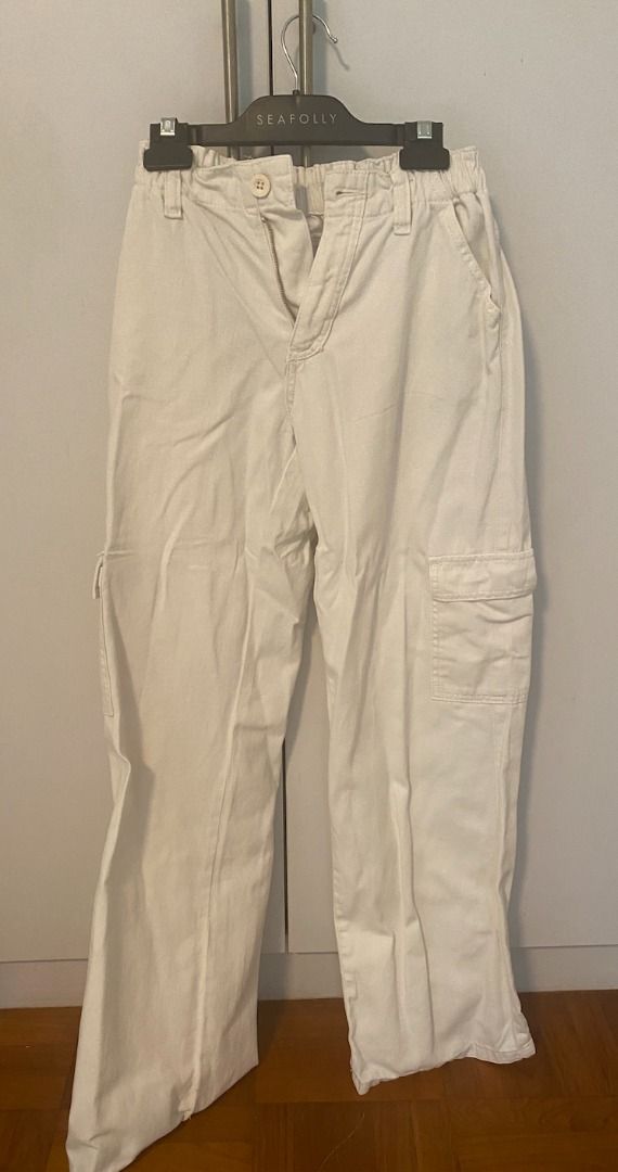 Subdued Cargo White Pants, Women's Fashion, Bottoms, Jeans