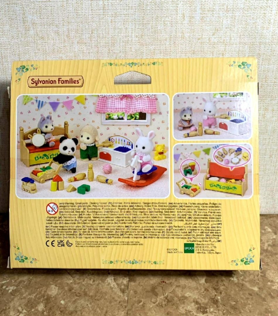 Sylvanian Families Baby's Toy Box (With Snow Rabbit & Panda Babies) on