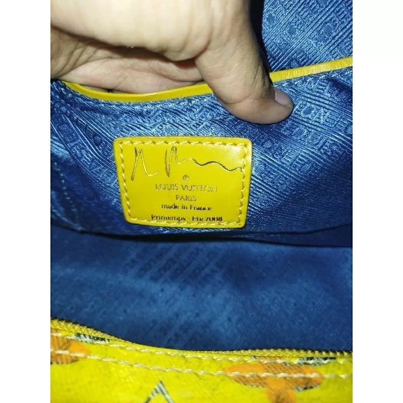 Tas Louis Vuitton Richard prince jaune denim pulp weekender PM autentik