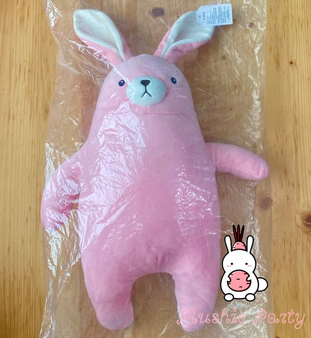 INSTOCK BN Cute Plush Pink Rabbit Soft Toy Beads Gift Baby Shower Rabbit Cushion Pillow Miniso Hobbies Toys Toys Games on Carousell