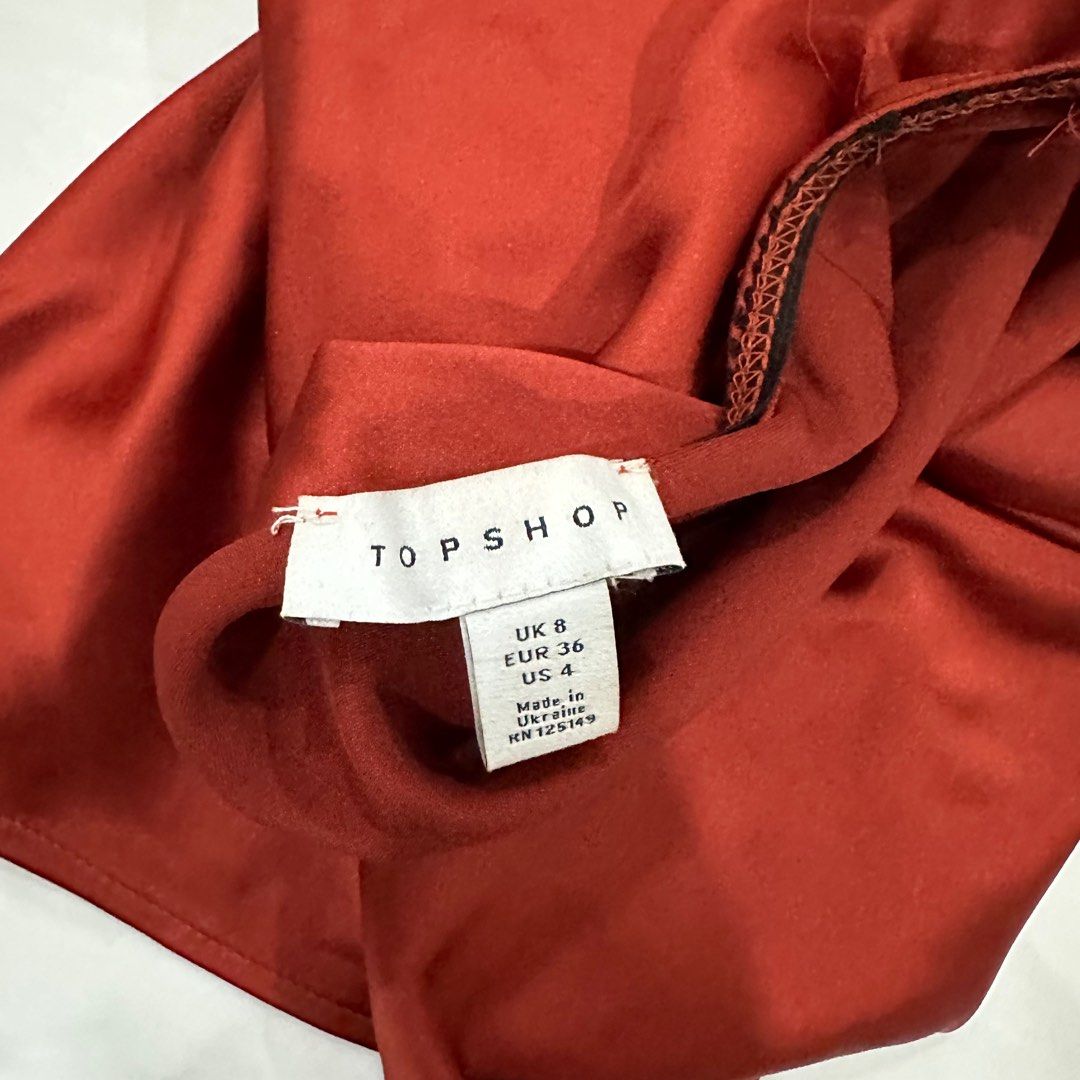 Topshop satin skirt rust outlet