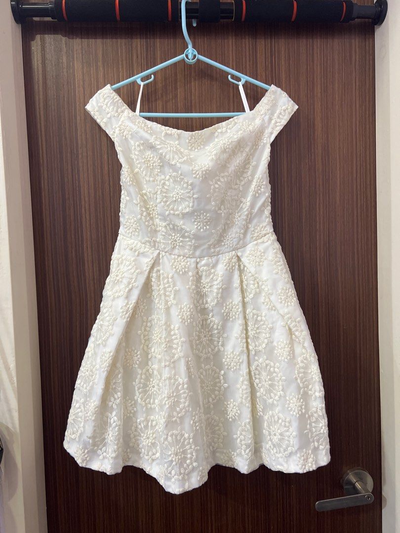 Topshop White Cream Floral Lace Dress