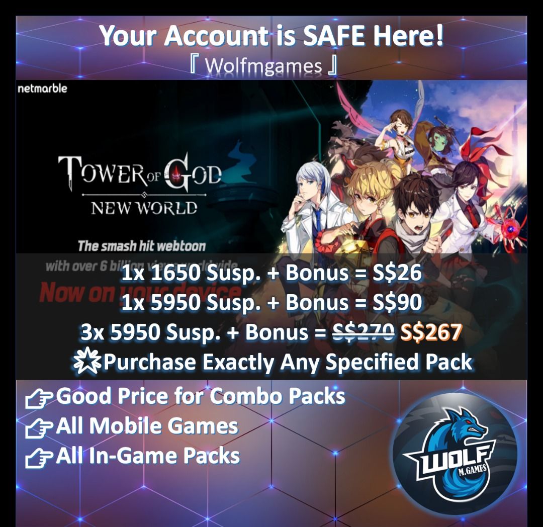 Tower of God New World Top Up [LEGAL], INSTANT