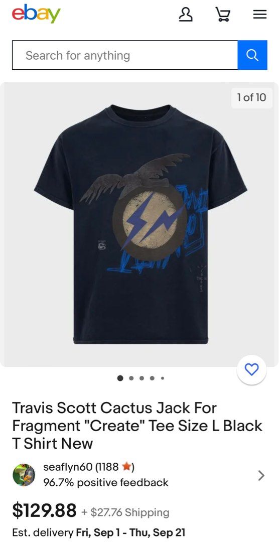 TRAVIS SCOTT CACTUS JACK FOR FRAGMENT “CREATE” TEE (Navy Blue