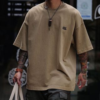 Unbent卡其logo tee