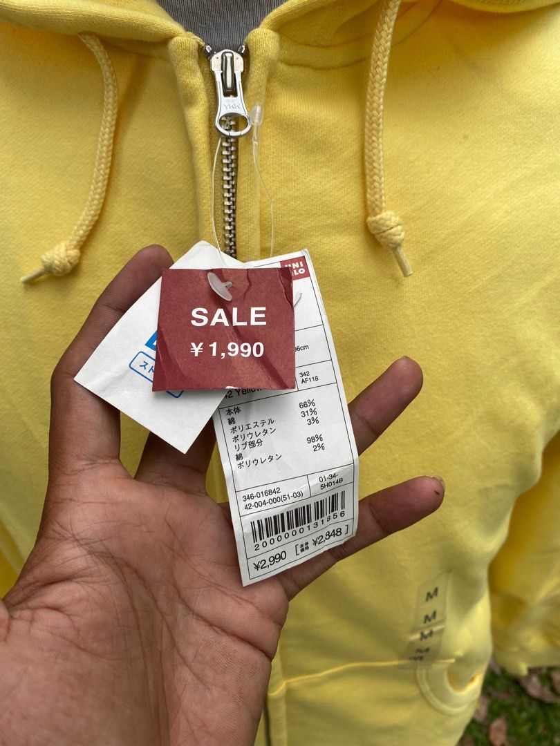 Uniqlo yellow hoodie top