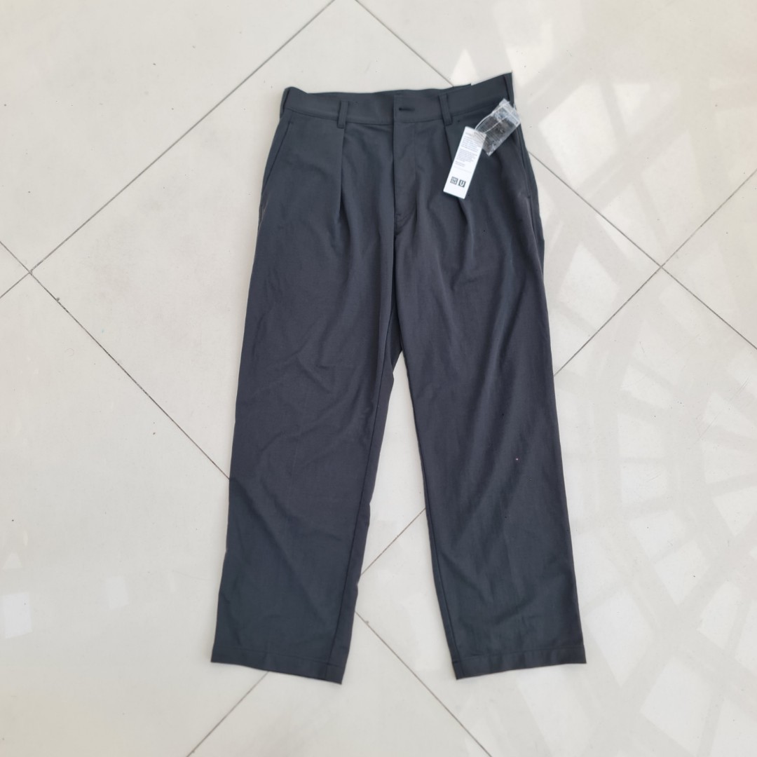 UNIQLO U WIDE FIT PLEATED JERSEY PANTS