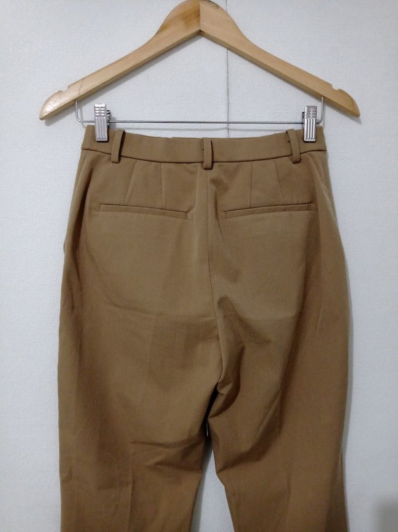 Uniqlo Women Smart Ankle Length Pants Light Brown on Carousell