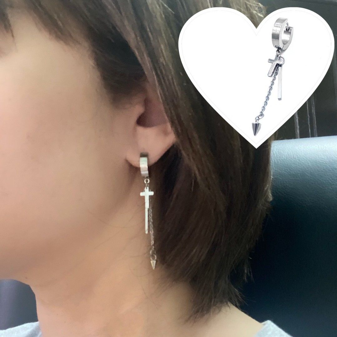 Korean hotsell cross earrings