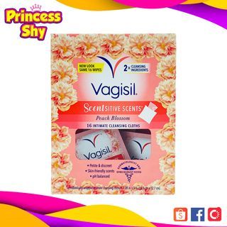 Vagisil Scentsitive Scents On-The-Go Singles Intimate Cleansing Cloths Feminine Wipes 16 Count