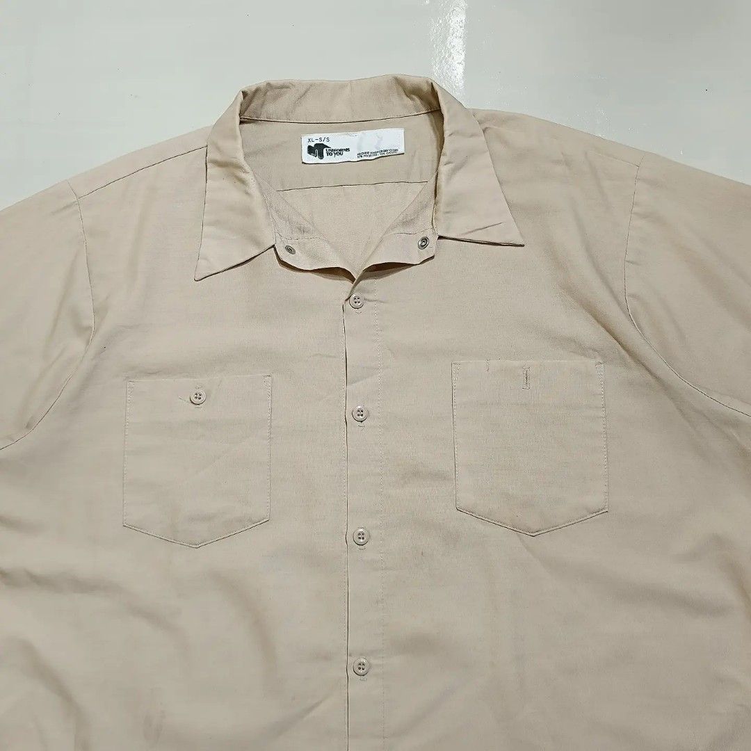 Vintage Uniforms To You Occupational Work Wear Short Sleeve Shirt. (Khaki) on Carousell