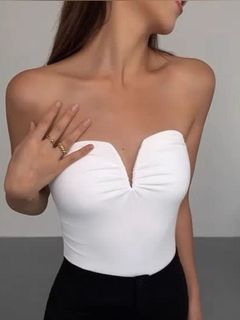 White sweetheart tube top