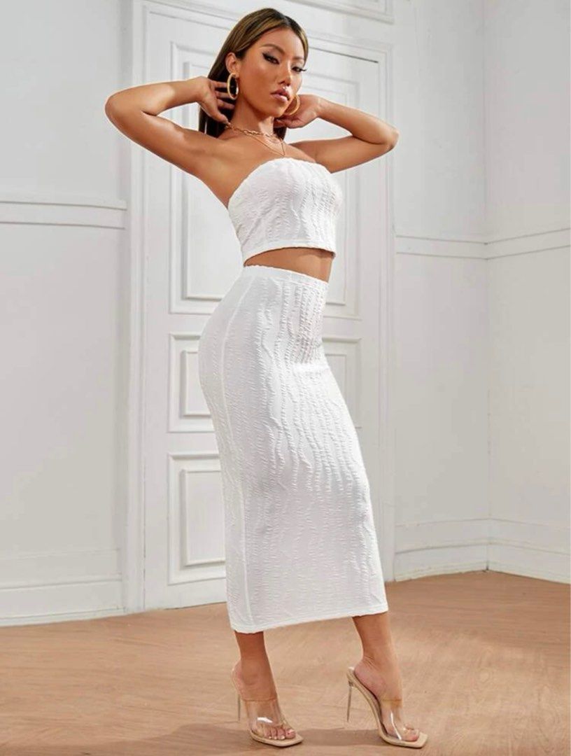 White maxi skirt clearance set