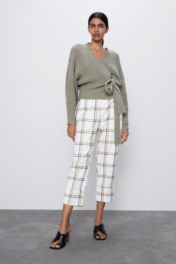 Cuffed plaid pants hotsell