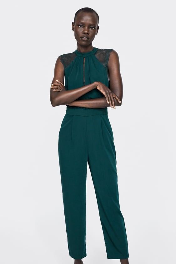 Zara clearance lace jumpsuit