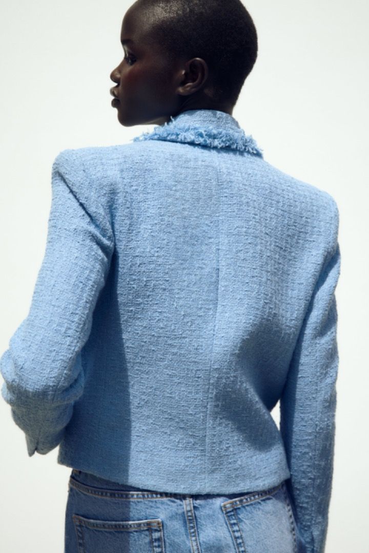 Long tweed 2025 blazer zara