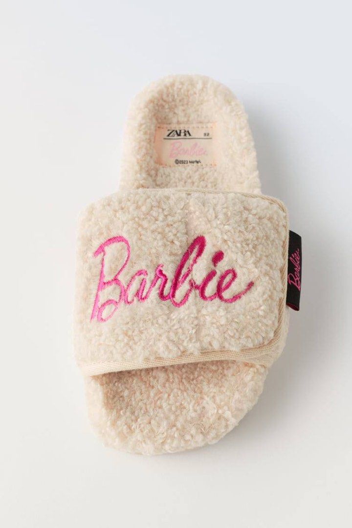 Zara x Barbie fur slippers Women s Fashion Footwear Flats on