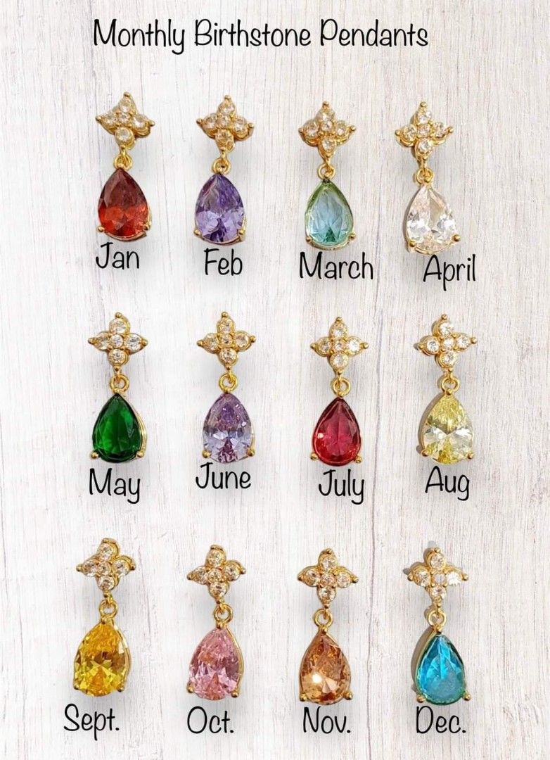 18k Lucky Birthstones Real Stones Flower Stone White Topaz