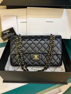 21 Almost New Chanel quilted Diana Flap Deep Blue Lamb with Matte