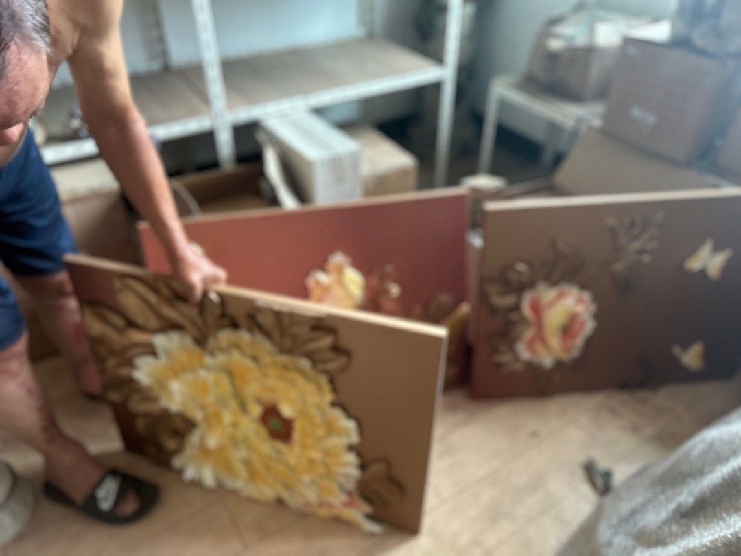 3 Panel Wall Decor (Flowers and Butterfly) (Category: Frames & Pictures) located in Manila. Submitted by cozzyessentialshopph (Listing ID 1245475203, Image 2). Description: 3 Panel wall decor ( Flower and Butterfly) Bronze color Made in PolyStone material Import from China Selling Price 10.3k Disc Price: 9.3k MOP: GCash, BDO, PNB, Maya MOD: all courier booking c/o the buyer or customer Option: Pick up at Diamond Plaza Building Besides Bambang Mar