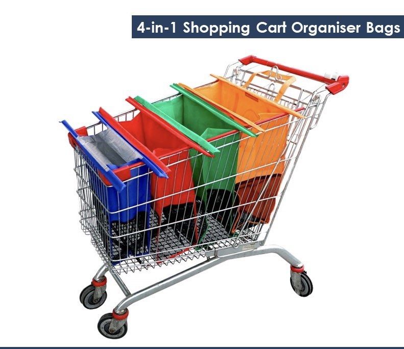 4 in 1 Shopping Cart Trolley Organizer for groceries Hobbies