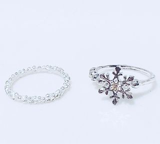 🇯🇵【 日本製/ 套裝 】KAZA 銀色雪花套裝戒指( 指環/ Sliver/ Snowflake/ Wreath/ Ring Set/ Made in Japan )64205029468291110