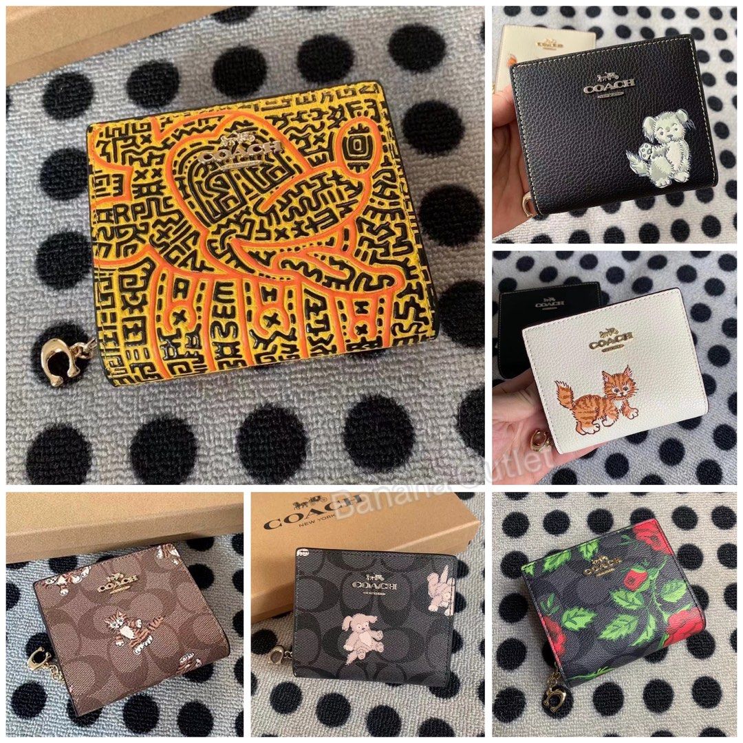 COACH x DISNEY MICKEY MOUSE x KEITH HARING SNAP embossed Short Bi Fold Small Mini