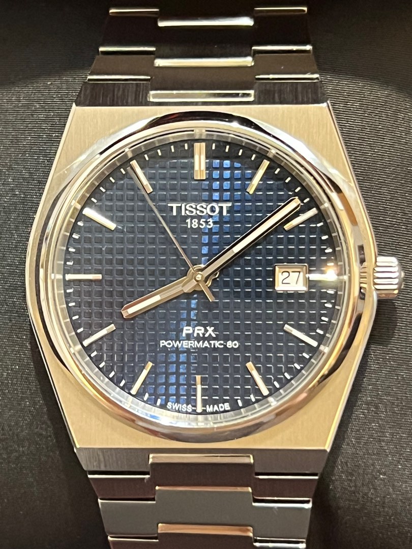 熱門天梭錶款** Tissot PRX Powermatic 80 Blue 40mm 自動機械錶, 名牌