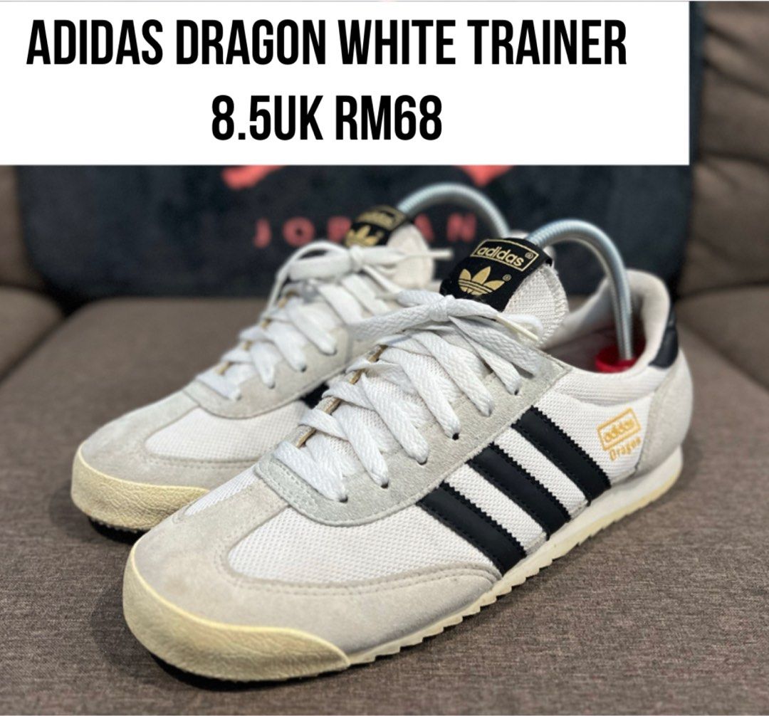 Mens white adidas dragon sales trainers