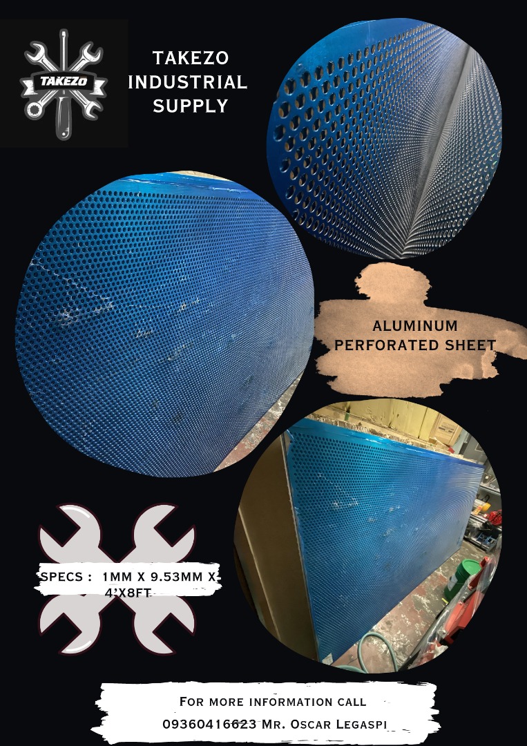 ALUMINUM PERFORATED SHEET SPECS 1MMX9.53MMX4'8FT on Carousell