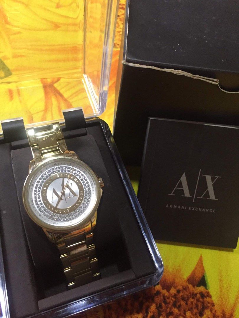 Armani Exchange Gold Tone Stainless Steel Women s Watch AX4321