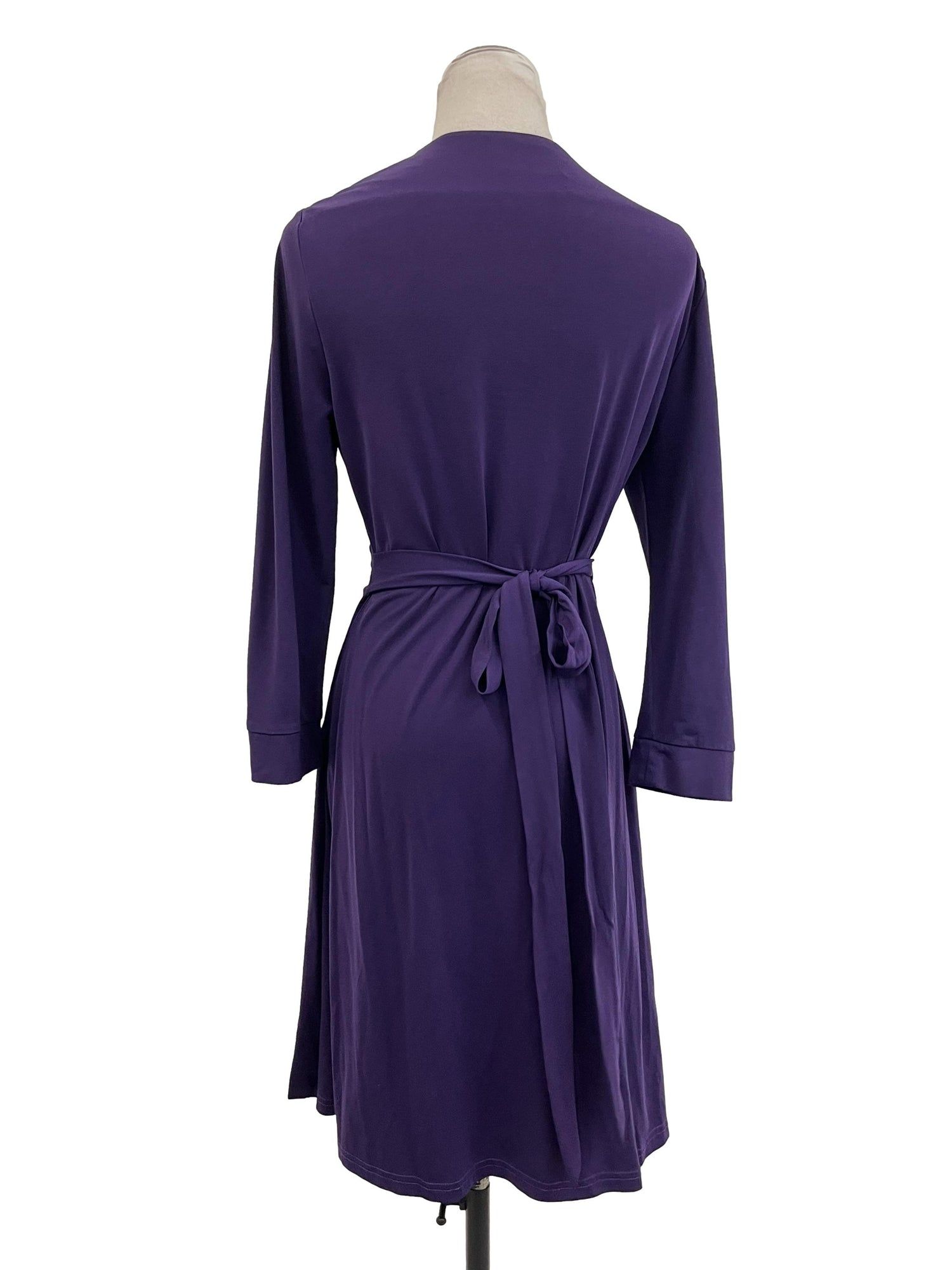 Assorted Brands Dark Purple Long Sleeve Wrap Dress