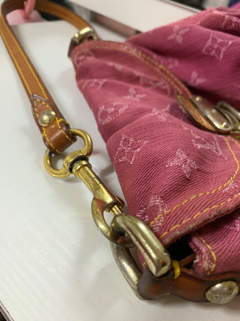 Pleaty handbag Louis Vuitton Pink in Denim - Jeans - 36236307
