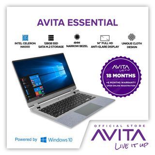 AVITA Essential 14 Laptop 14'' FHD Concrete Grey ( Celeron N4000, 4GB, 128GB SSD, Intel, W11)