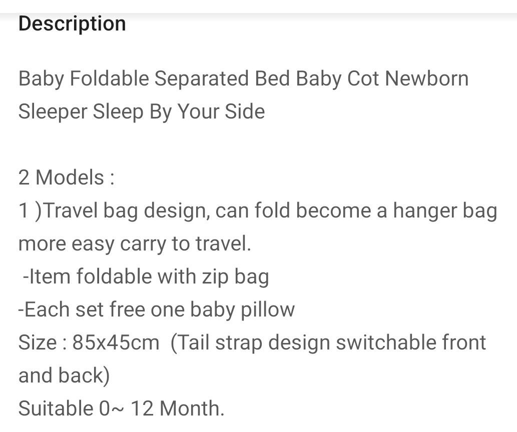 Baby foldable bed, Babies & Kids, Baby Nursery & Kids Furniture, Cots ...
