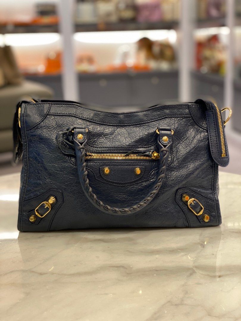 Balenciaga Small Classic City in Navy GHW, Luxury, Bags & Wallets on  Carousell