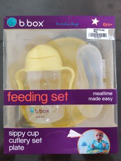 bbox Feeding Set (Divided Plate, Cutlery Set, Sippy Straw Cup)