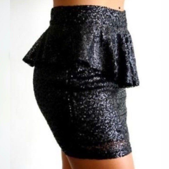 Peplum cheap glitter skirt