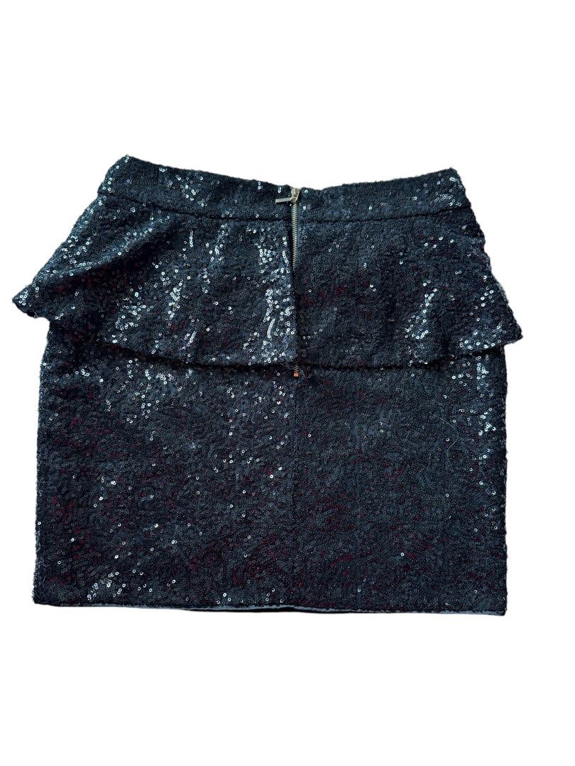 Black Peplum Sequin Skirt Women s Fashion Bottoms Skirts on