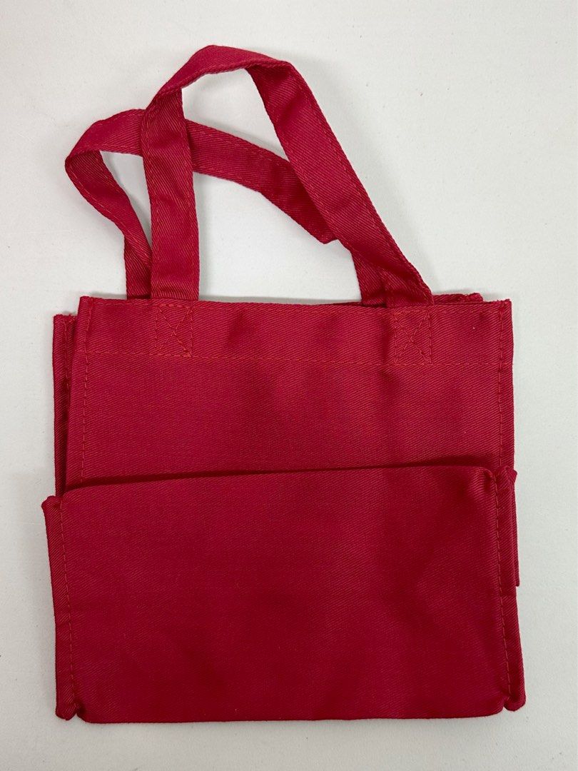Red mini tote bag top