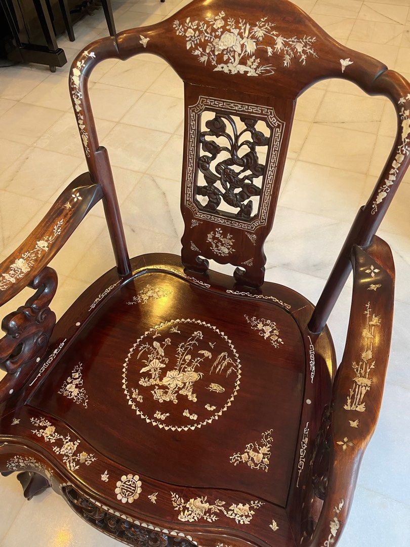 Burmese Rosewood Chinese Furniture Set, Furniture & Home Living