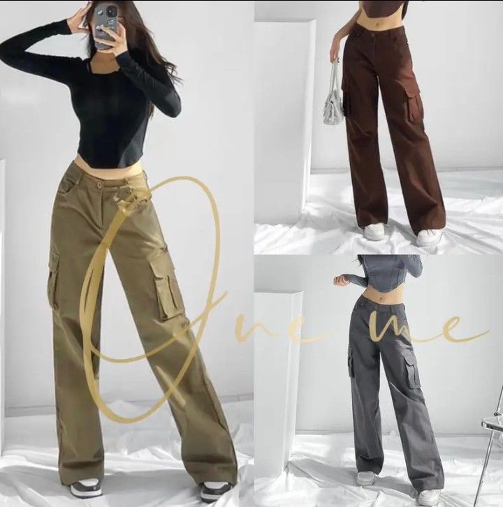 Cargo Pants Six Pockets Straight Cut Loose Fit High Waist Pants For Women  Best Fit To 4'10 to 5'5, Women's Fashion, Bottoms, Other Bottoms on  Carousell