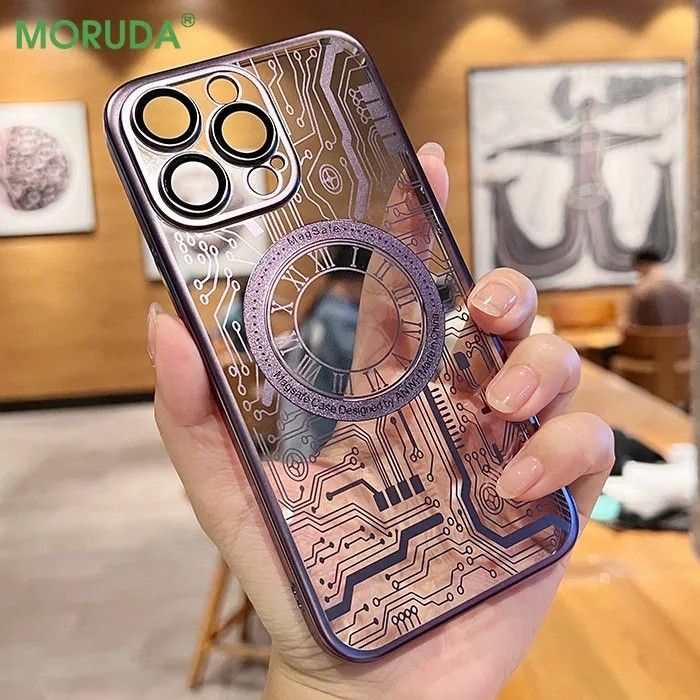 For iPhone 14 13 12 Pro Max 11 Magnetic Protected Lens Acrylic TPU Case  Cover