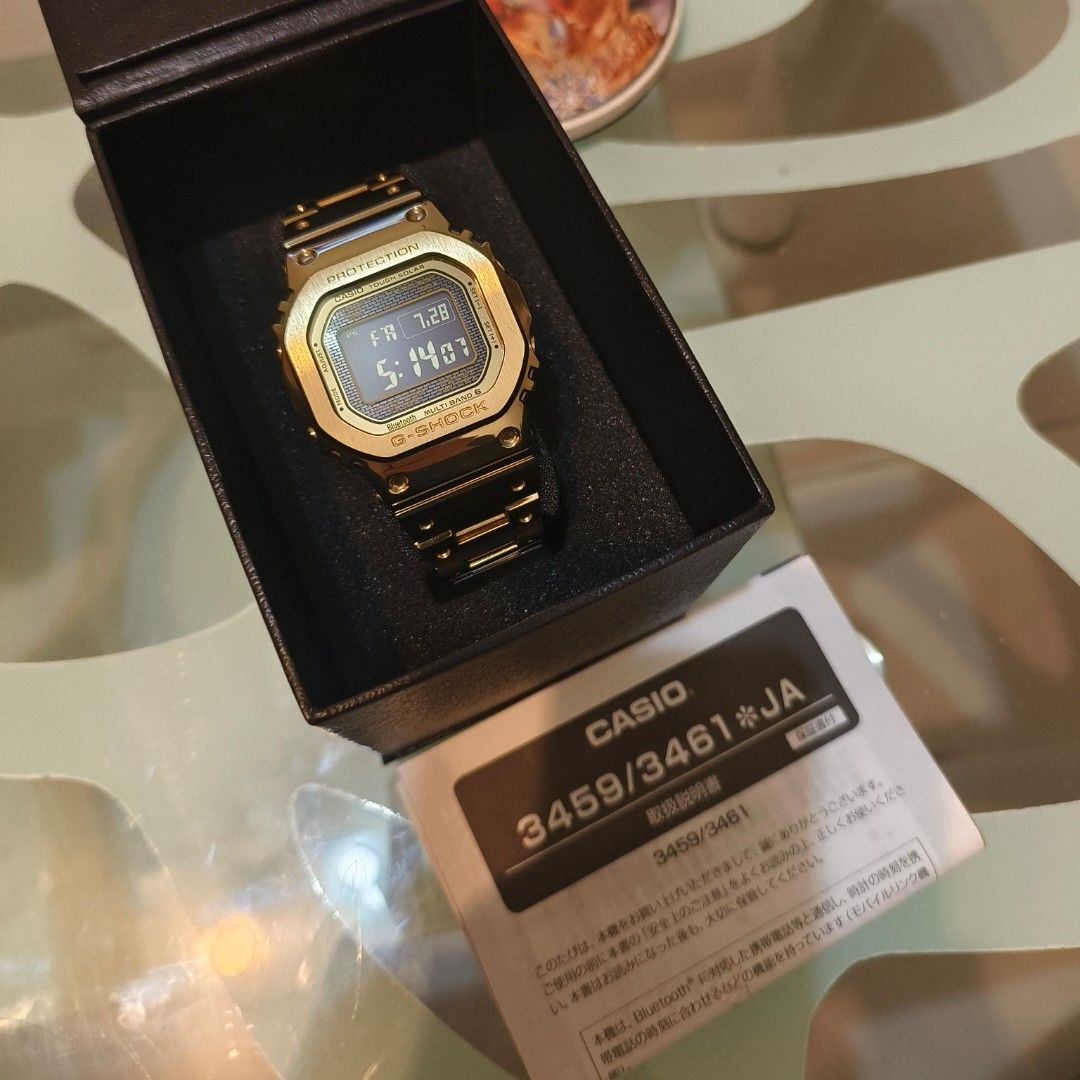 CASIO G-SHOCK GMW-B5000 鋼殼系列小方塊金, 名牌精品, 精品手錶在旋轉拍賣