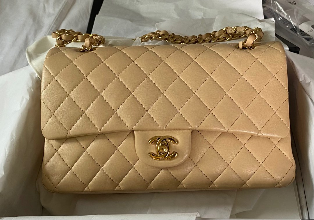 Chanel CF Beige Lambskin Luxury Bags Wallets on Carousell