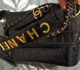 LN Chanel Gabrielle limited edition crocs embossed medium black AGHW not  small caviar pearl crush Duma backpack, Luxury, Bags & Wallets on Carousell