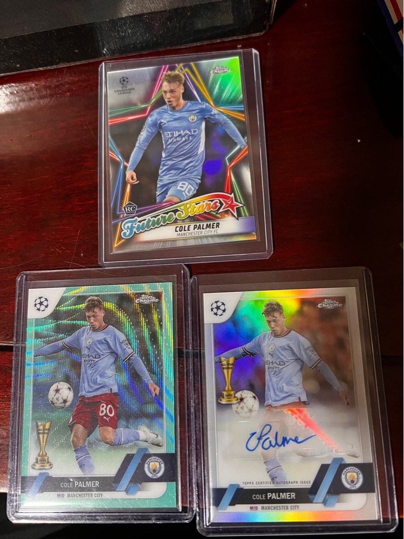 Cole Palmer SET (Topps Chrome 2021-2022, Topps Chrome 2022-23) AUTO  PARRALEL FUTURE STARS